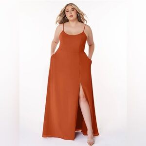 Azazie Moira
Burnt Orange A-Line Scoop Chiffon Dress